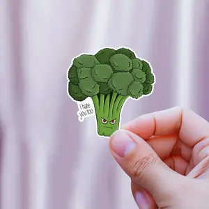 Angry Broccoli Sticker Sarcastic Food Humor Decal