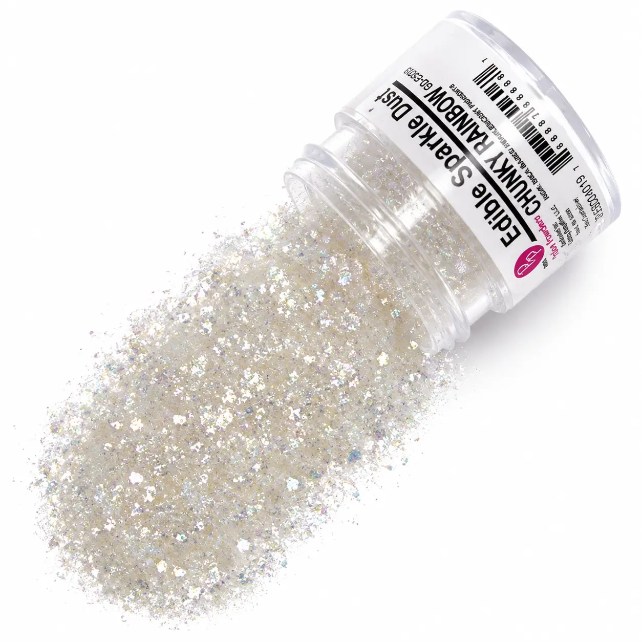 Edible Sparkle Glitter Chunky Rainbow Edible Glitter .25 Oz