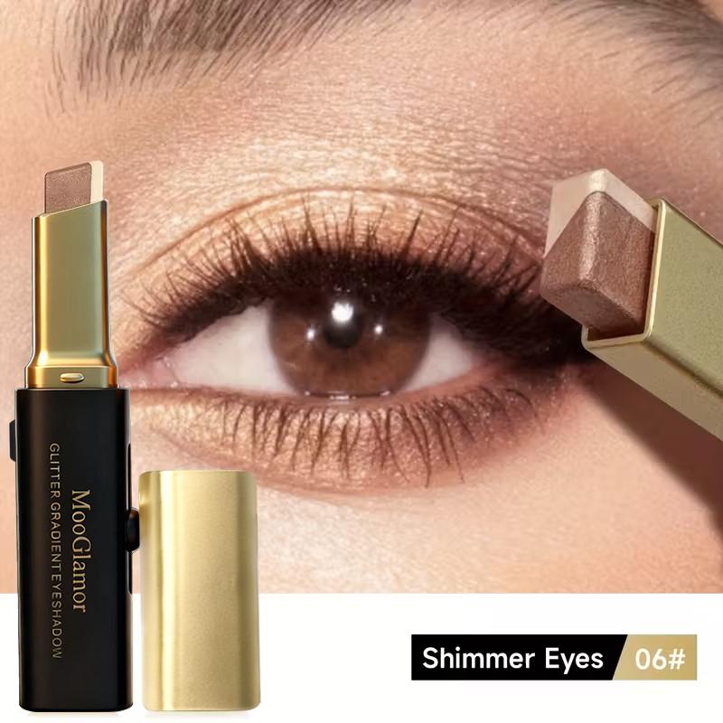 MooGlamor Matte Two Color Eyeshadow Stick Set Long Lasting Makeup Waterproof Highlighter Glossy EyeShadow Pencil Suitable For Beginners Cosmetic