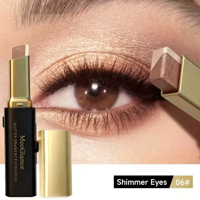 MooGlamor Matte Two-Color Eyeshadow Stick Set Long Lasting Makeup Waterproof Highlighter Glossy EyeShadow Pencil Suitable For Beginners daily Cosmetic use