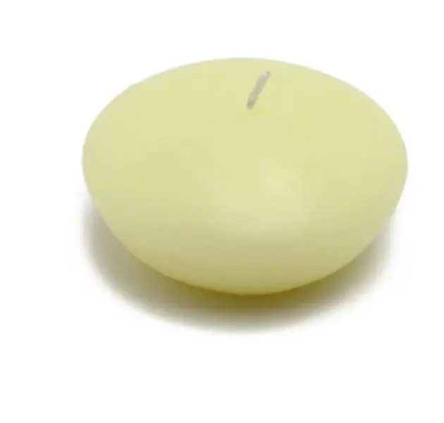 Zest Candle CFZ-046 3 in. Ivory Water Floating Candles - 12-Piece Box
