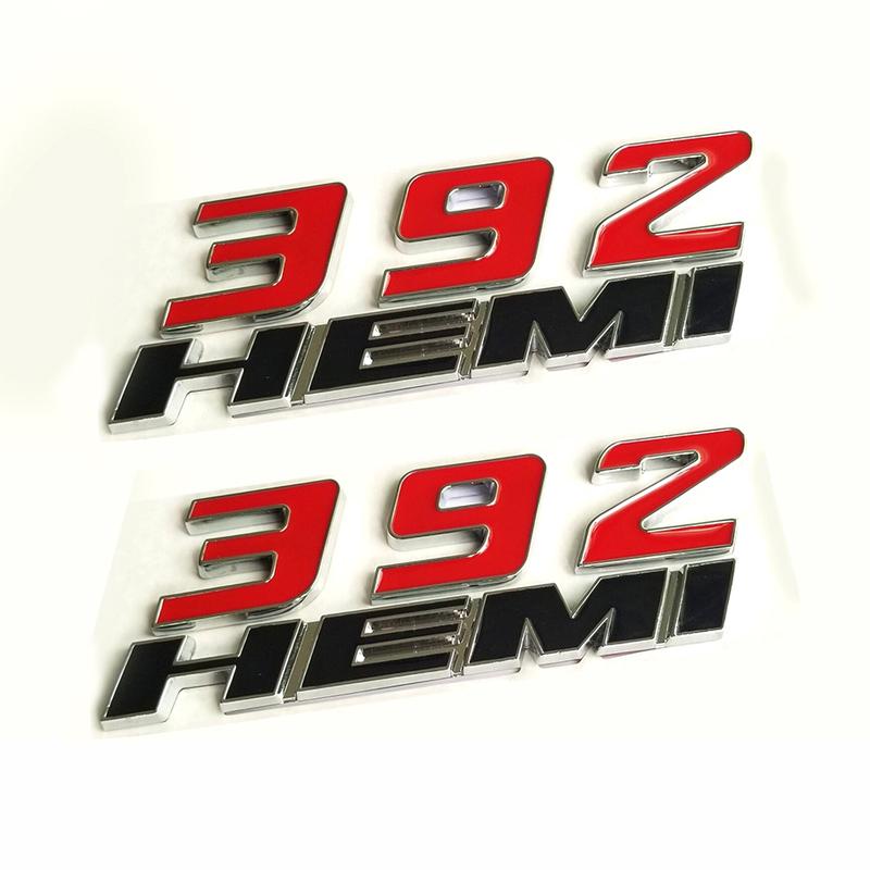 392 Side Emblem Badge Set Fits Dodge Challenger Charger Replacement (Black/Red) 2-Pack