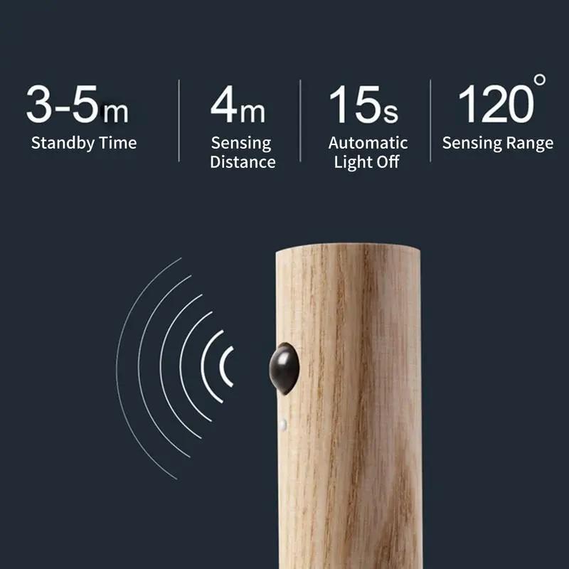 Multifunctional Motion Sensor Night Light LED Rechargeable Magnetic Wall Lamp, Easy Install Portable Wireless Design for Hallway Bedroom Stairs