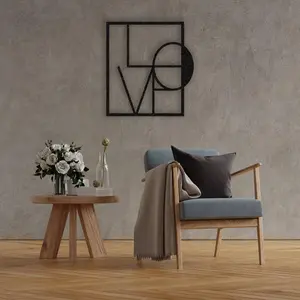 Metal Love Letters Black Wall Art