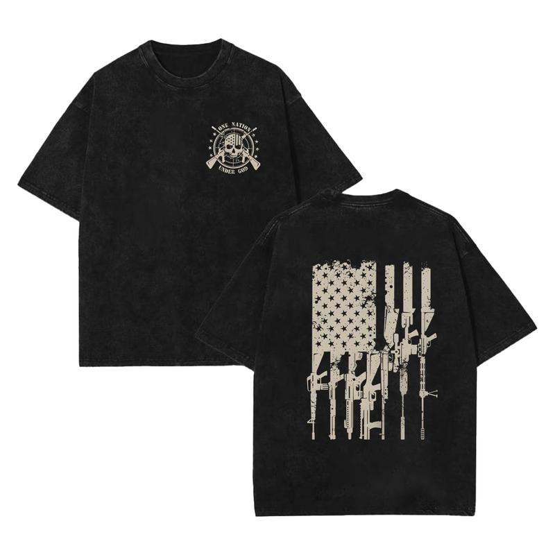 One Nation Under God, 2nd Amendment Patriotic American T-Shirt - Men's Basic Crew Neck Tee, Father's Day, Christmas, Birthday Gift For Men - TPT1892TS