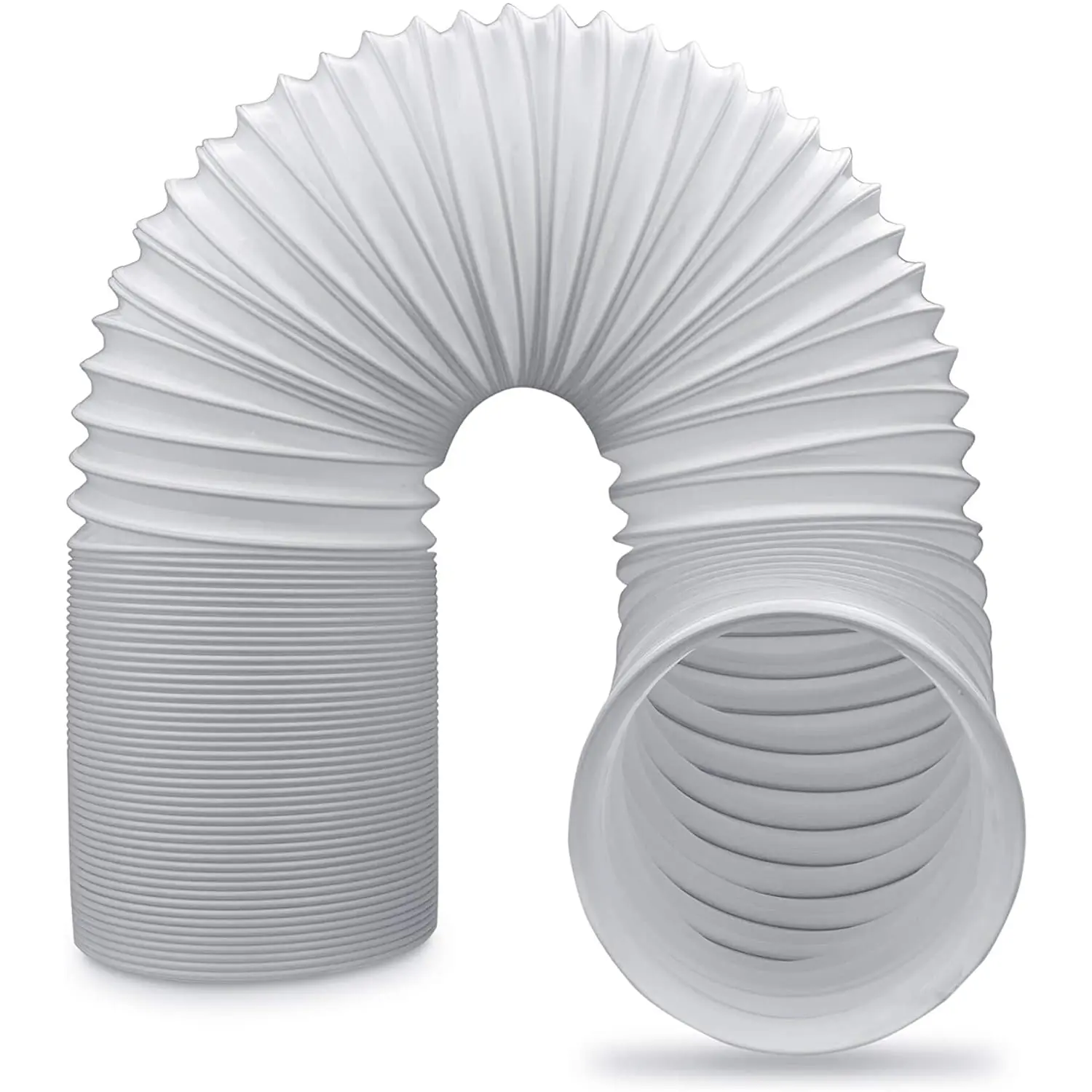 Portable Air Conditioner Exhaust Hose - Polypropylene Plastic, 5.12" Dia, 13cm*1.5m (59in) Length, Non-Toxic Flexible Universal Counter Clockwise Tube with Quick & Easy Install