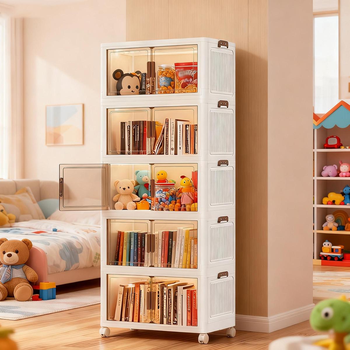 70cm 5/4 Layers Plastic storage boxes Stackable storage boxes with wheels Storage containers with LIDS Folding storage boxes with handles for bedroom living room kitchen