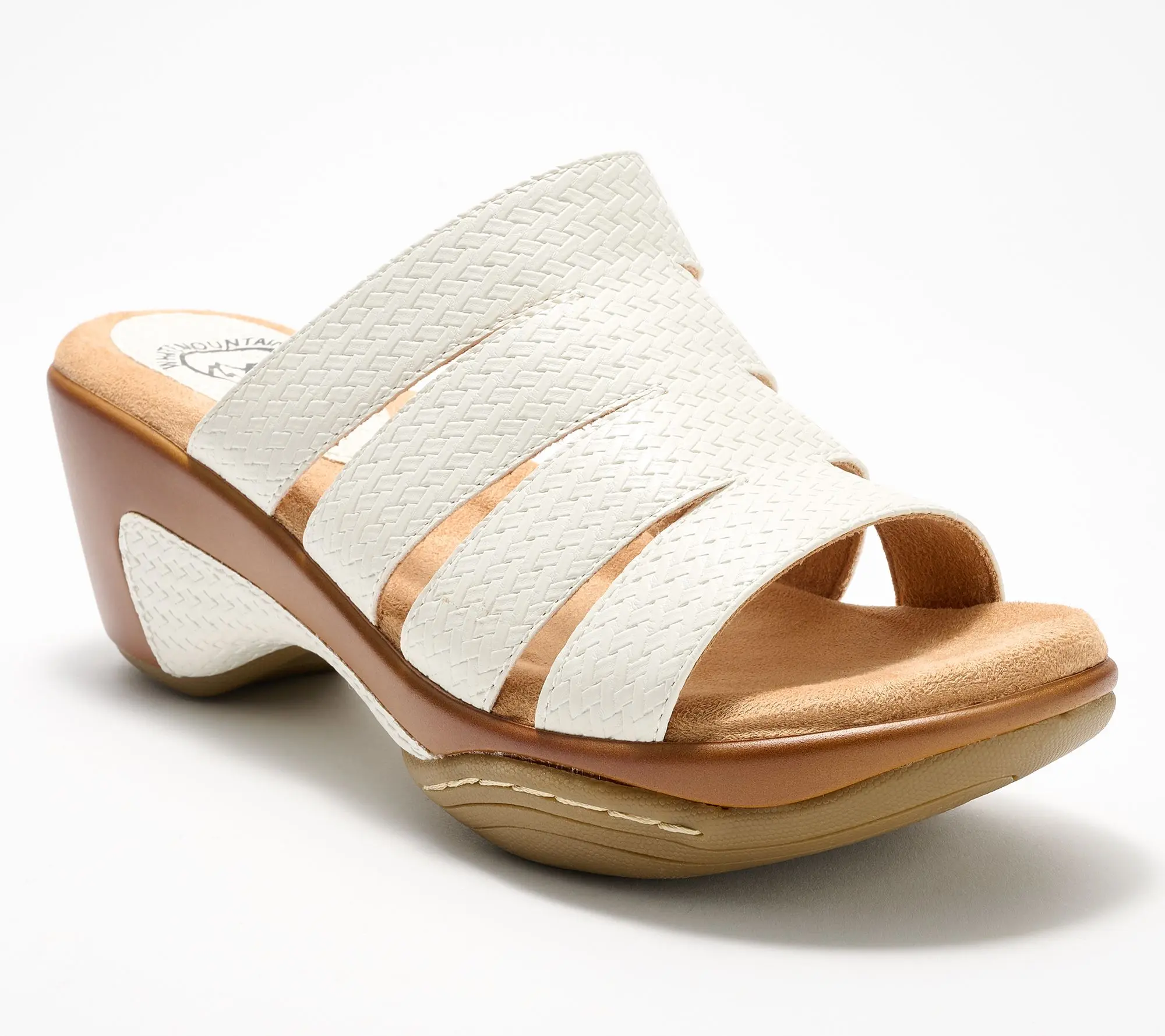 White Mountain Open Toe Slip-On Heeled Clogs - Valora White Mountain Open Toe Slip-On Heeled Clogs - Valora