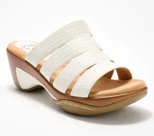 White Mountain Open Toe Slip-On Heeled Clogs - Valora
