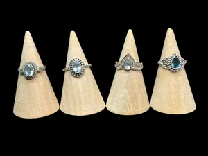 Blue Topaz Sterling Silver Rings - size 5 & 6
