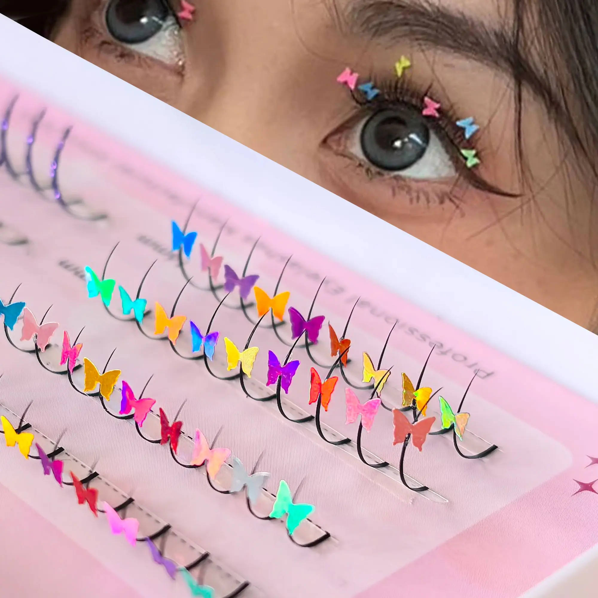 DIY Dense Glitter False Eyelashes, Cosmetic, 2 Styles 10-16mm Self-Adhesive, Perfect for Festivals, Music Events, Outdoor Parties, Holiday Makeup