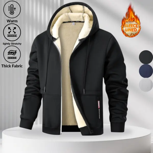 A basic hooded zip-up sweatshirt jacket with a relaxed everyday style. The fabric resists deformation after prolonged wear, and the loose drop-shoulder cut allows for comfortable movement. It pairs well with various inner layers, both long and short, and