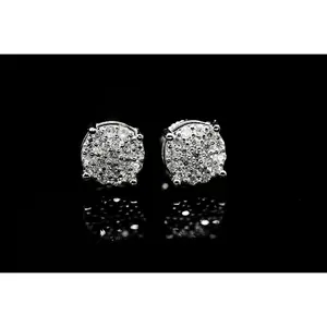 Moissanite Diamond Halo Stud Earrings in 925 Sterling Silver | GRA Certified 💎