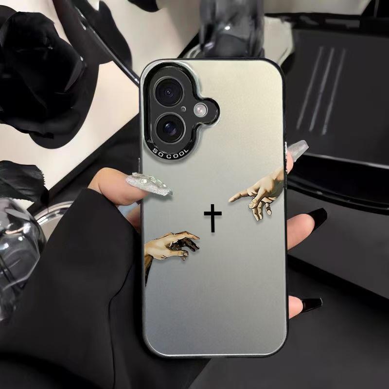 Jesus Cross Pattern Phone Case Fashion TPU Laser Craft Anti-Drop Cover for iPhone 17 16 15 14 13 12 11 & Samsung Galaxy S25 S24 S23 S22