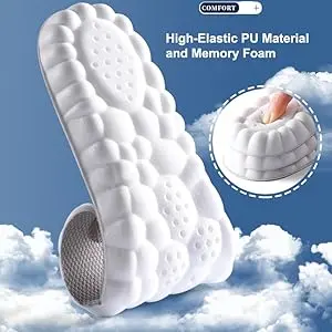 4D All Season Cloud Soles for Men and Women Comfortable Memory Foam Insoles with U-Shaped Cup and Shock Absorption for All Shoes - Foot Pads 4D All Season Cloud Soles for Men and Women Comfortable Memory Foam Insoles with U-Shaped Cup and Shock Absorption for All Shoes - Foot Pads