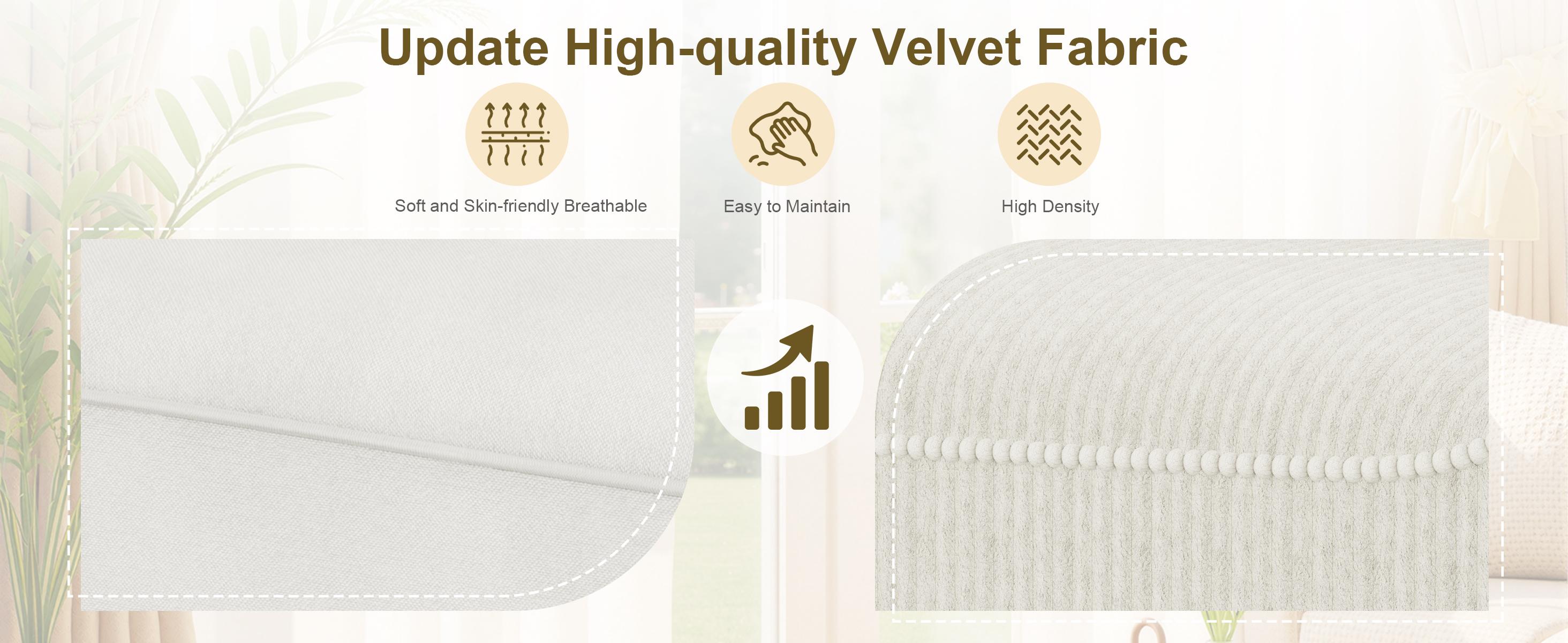 Walsunny Chaise Lounge, 48" Small Modern Loveseat Sofa Couch, Modular luxury Linen Fabric Settee Daybed Furniture with Back Cushions for Living Room, Apartment, Beige