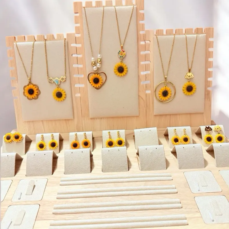 Sunflower Necklace and Earrings Set  Stainless Steel | Various Styles Available