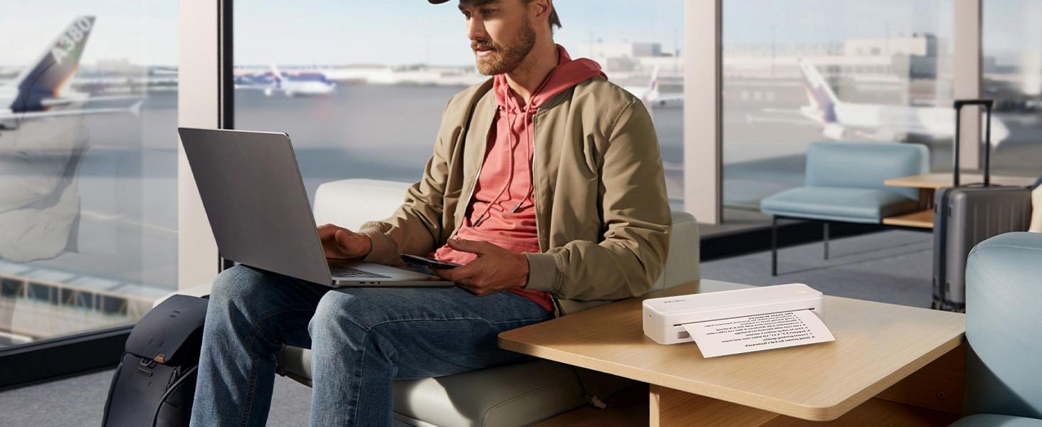 [JADENS] Portable Printers Wireless for Travel, PDA4 Printer Support 8.5" X 11" US Letter, Bluetooth Thermal Printer Compatible with Phone & Laptop