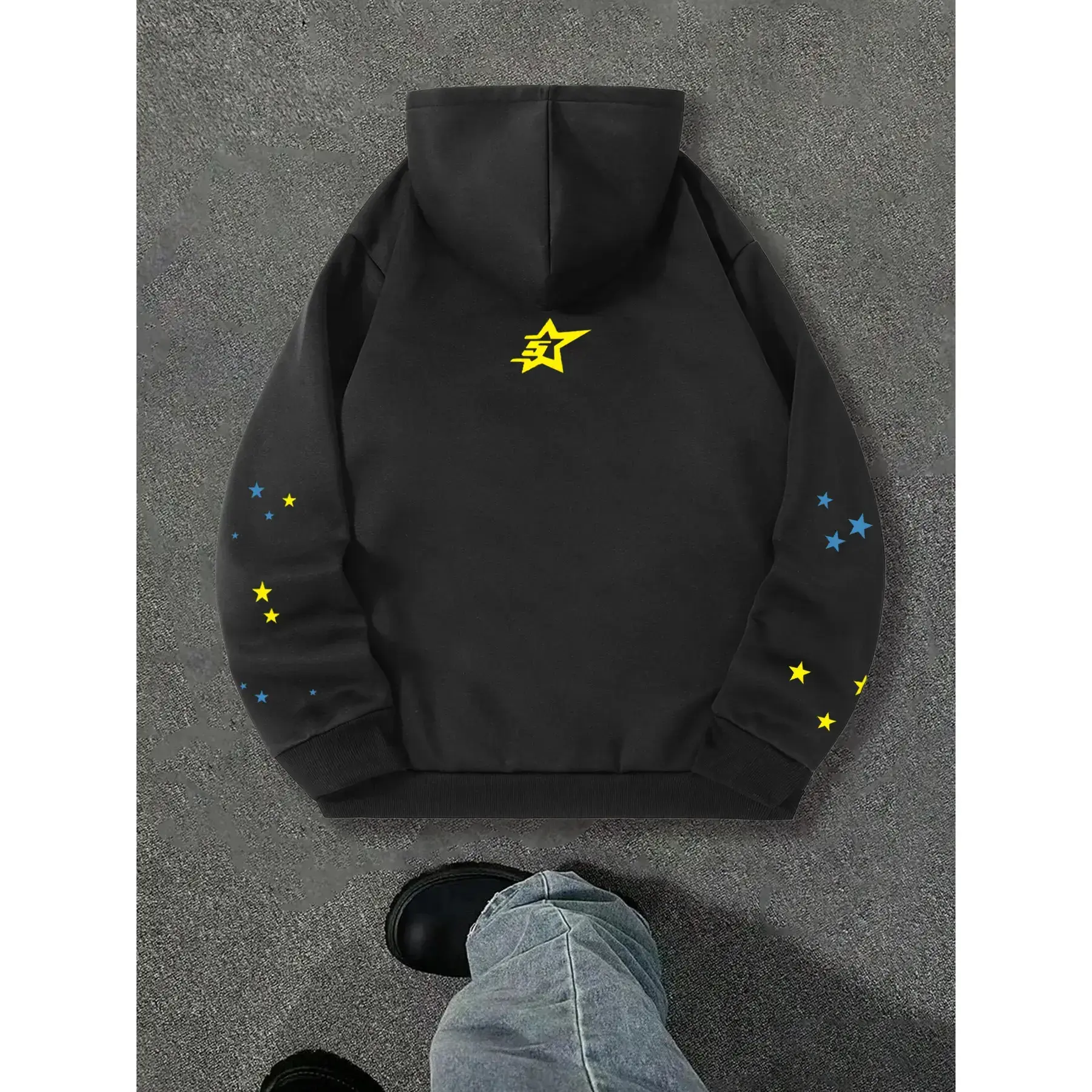 Men's Hip Hop Spider Web Graphic Hoodie, Vintage Harajuku Style Long Sleeve Casual Top, Fall & Winter Fitted Thick Kint Fabric Men's Hip Hop Spider Web Graphic Hoodie, Vintage Harajuku Style Long Sleeve Casual Top, Fall & Winter Fitted Thick Kint Fabric