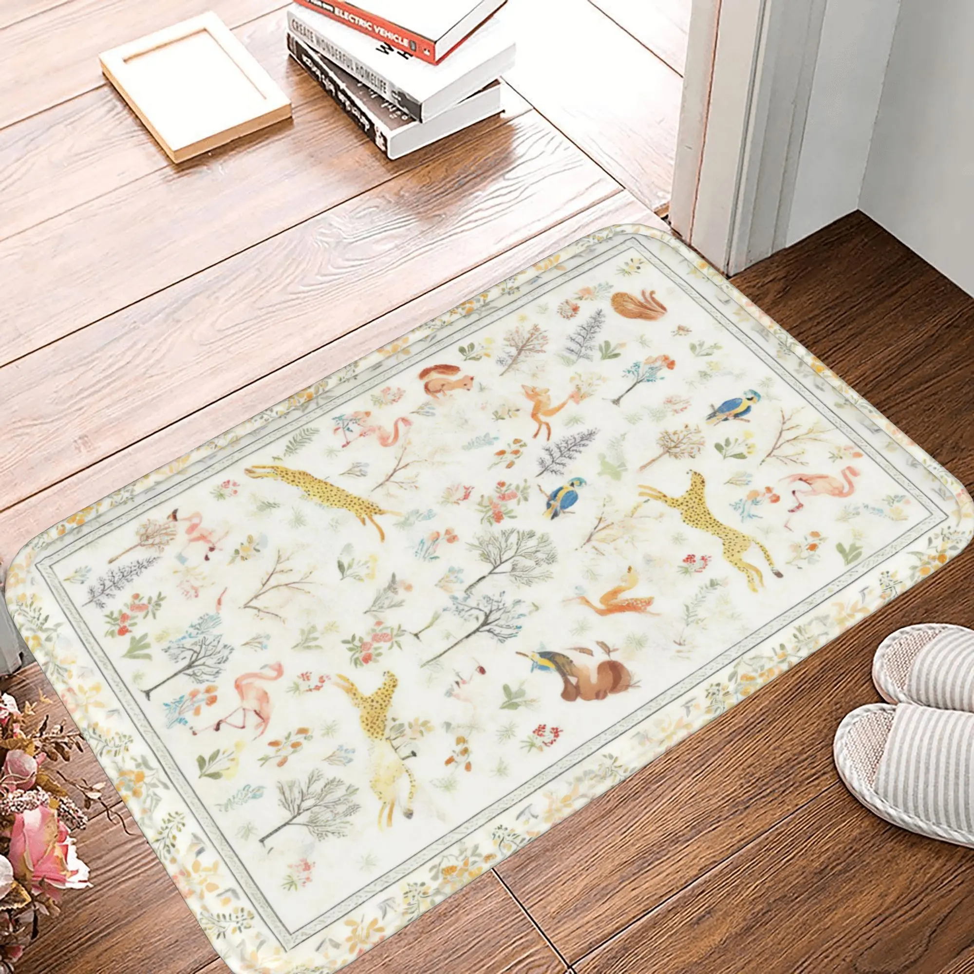 Custom 60×90cm Flannel Doormat, Personalized Non-Slip Absorbent Mat, 20 Pre-Made Designs or Custom Image Option, for Indoor Entrance Home Decor