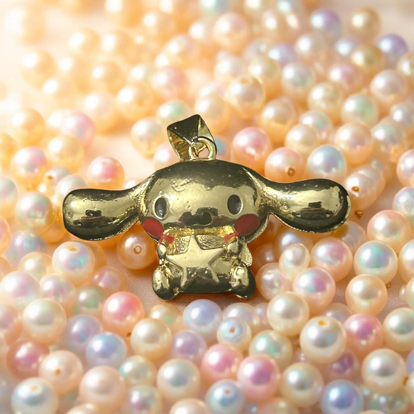 Kawaii Puppy Angel Pendant – 14K Gold Filled Cute Cartoon Charm