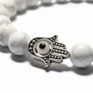 White howlite white evil eye