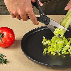 Ceramic Knife Set, D.Perlla 16 Pieces Kitchen Knife Set with Acrylic Stand, High Carbon Stainless Steel, BO Oxidation Knife Block Set, No Rust, Non Slip Handle, Sharp Cover Blade Stylish