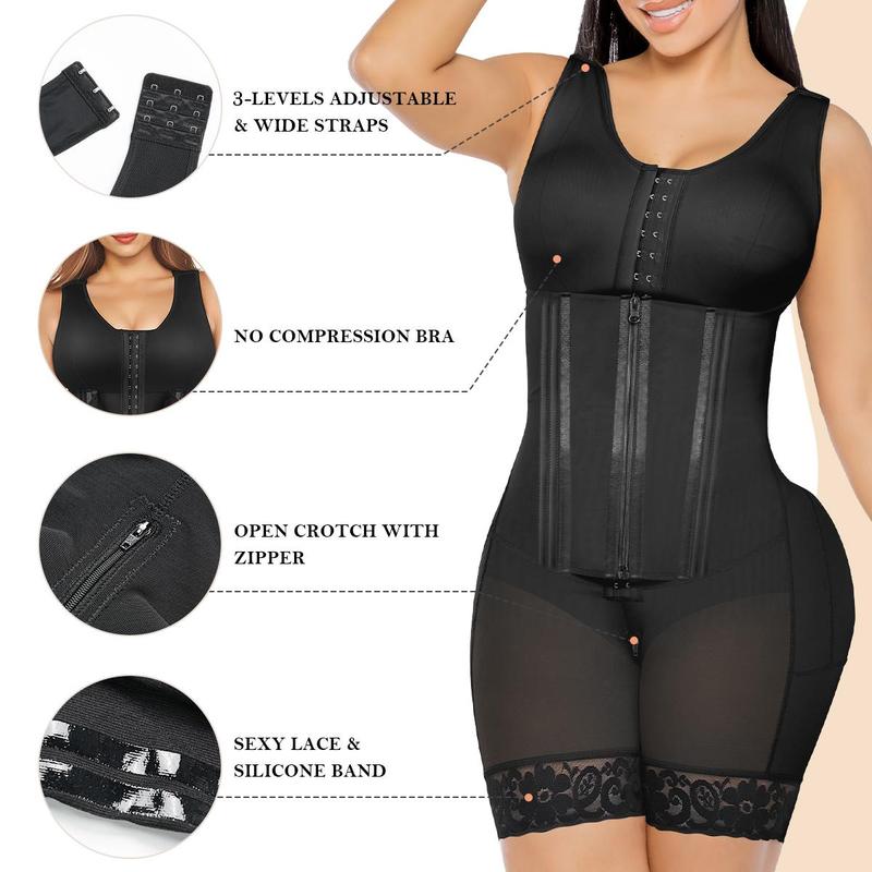 YIANNA Overbust Fajas Colombianas Moldeadoras Shapewear for Women Tummy Control Body Shaper Girdles Waist snatched Garment