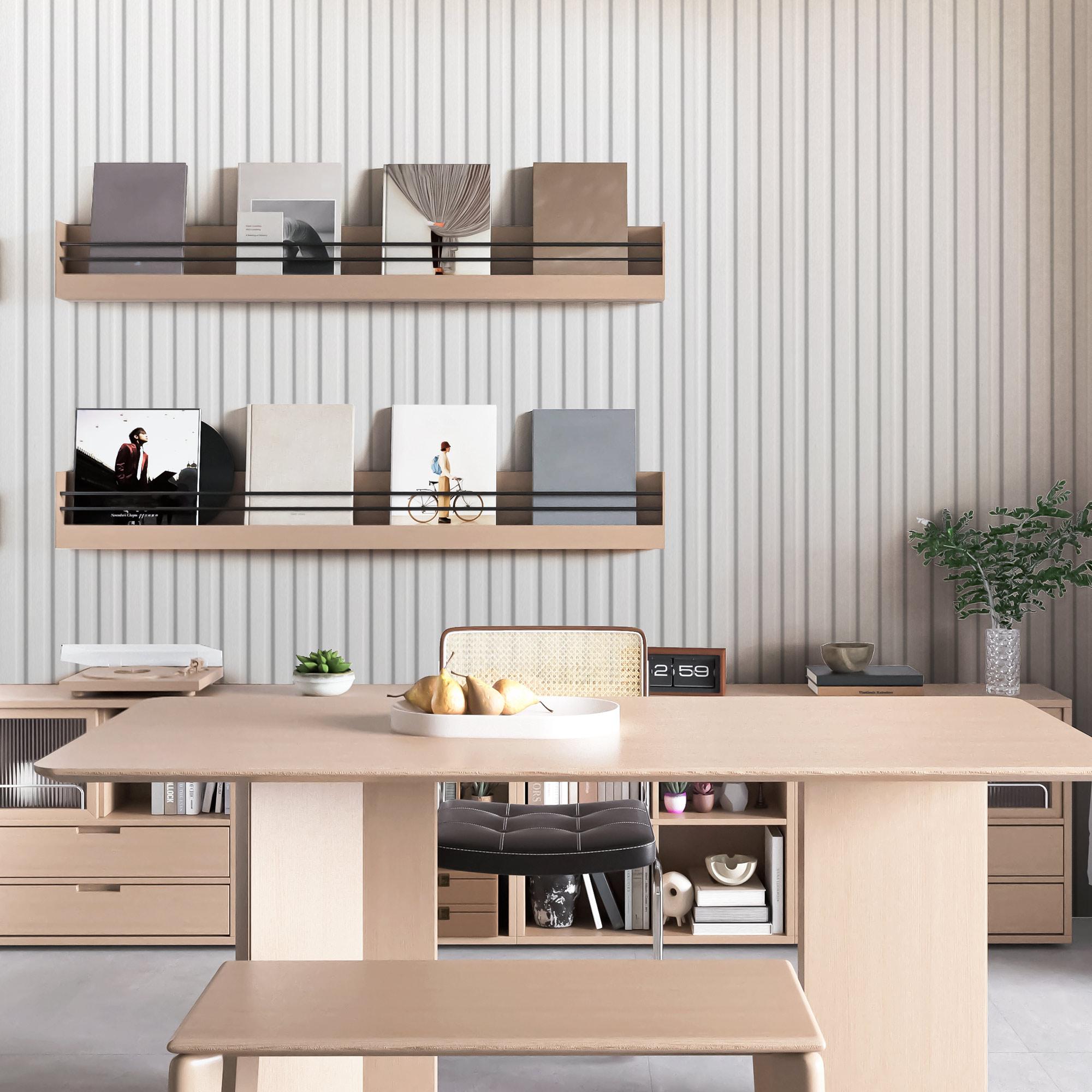 Art3d WPC Acoustic Slat Wall Panels, 16-Pack 48 x 6in 3D Wall Accents for Interior Wall Decor, TV Background, Living Room, Bedroom, Boxwood wallboards