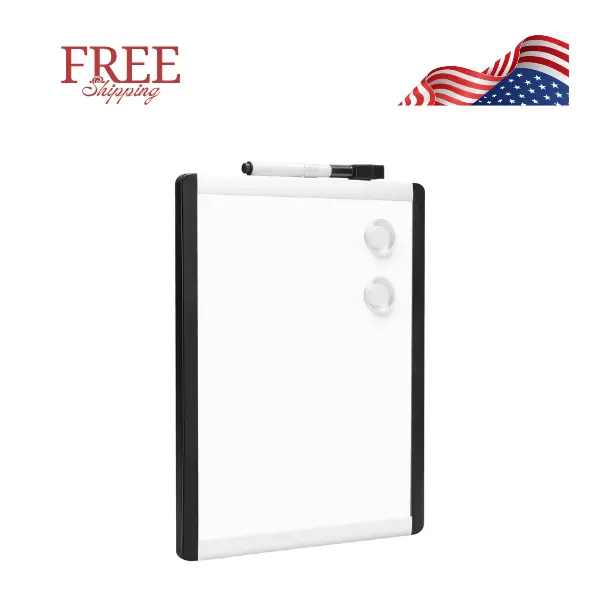 Small Dry Erase Whiteboard, Magnetic, with Marker and Magnets, Lightweight, 8.5" x 11"