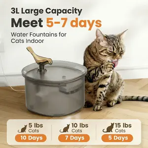Bird-Shaped Spout Cat Water Fountain, Automatic Circulating Drinking Bowl for Cats, Encourages More Water Intake, Ultra Quiet Pump, Transparent Large Capacity Tank, Fresh Flow Hydration Dispenser for Indoor Pets, Easy to Clean & Refill