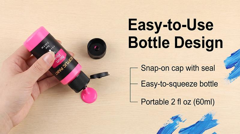 Acrylic Paint Set (2 oz/Bottles) with 12 Art Brushes, Premium Art Supplies for Canvas, Wood, Ceramic & Fabric, Rich Pigments for Beginners, Students & Professional Artists, Valentinesdaygift Acrylic Paint Set (2 oz/Bottles) with 12 Art Brushes, Premium Art Supplies for Canvas, Wood, Ceramic & Fabric, Rich Pigments for Beginners, Students & Professional Artists, Valentinesdaygift