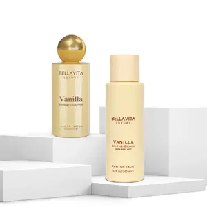 The Vanilla Crave Duo by Bellavita Luxury | Vanilla Eau De Parfum & Vanilla on the Beach Hair & Body Mist | Sweet Gourmand & Tropical Vanilla | Notes of Vanilla  | Long Lasting Fragrance & Revivable Water Based Mist | Vegan & Cruelty-Free