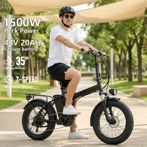 Hardcore Off-Road Electric Bicycle 1500W Peak Power 35km/h 48V 15Ah Battery 45-65km Range 2-Person Seat LED Lighting 20-Inch Tires Full Suspension Bike Brakes Mountain Ebike outdoorfun