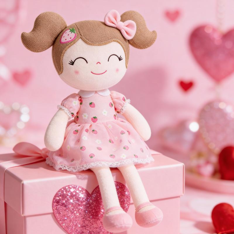 Gloveleya Valentine Gift Doll Princess Heart Doll Soft Cuddle Toy for Girls Perfect Valentine’s Day Gift Idea for Kids 0 to 6 Years