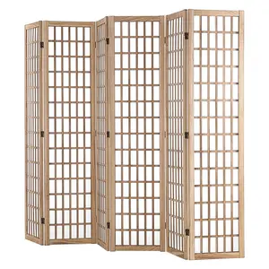 VEVOR Room Divider,  , 6 Panel Japanese Room Divider, Wood Folding Privacy Screen Indoor, Japanese Partition Dividers Portable Decoration Screens, for Room Separation Home Office Restaurant & Bedroom