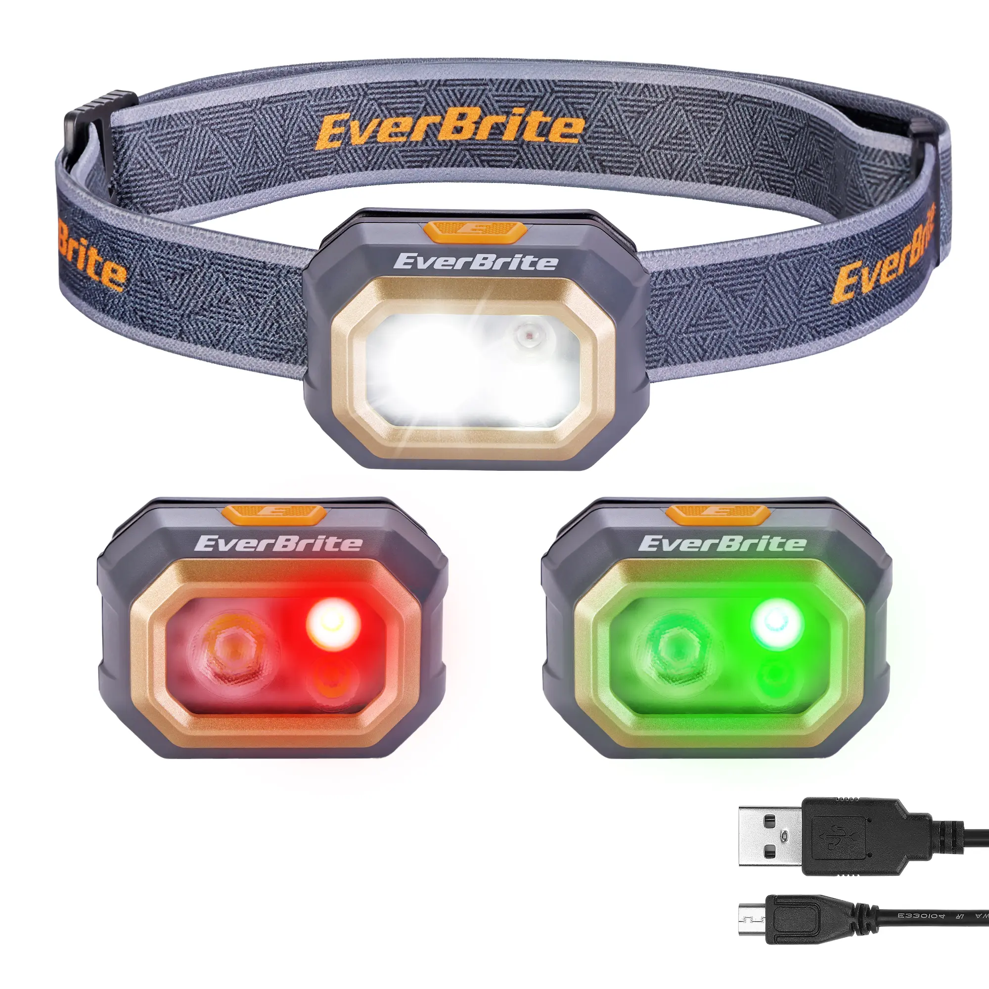 #backtoschool EverBrite Rechargeable Headlamp, 700 Lumens Head lamp for Adults, 6 Modes with White/Red/Green Light, 60° Adjustable LED Headlight for Hunting, Running, and Hiking