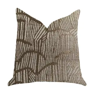 Metallic Bronze Throw Pillow – Gold & Beige Accent Cushion (Made in USA)