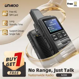 UNIKOO N300 Global POC Radio with 1 Year SIM Card Walkie Talkie Long Range 4G Network 2 Way Radio 5000 KM for Hiking and Camping 3000mAh Battery Clear Audio 4G Signal