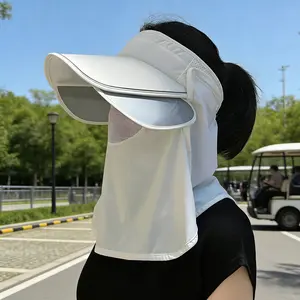 Outdoor Sun Hat Face Shield for Women Summer Wide Brim Sports Hat Full Face Coverage Open Top Flip-Up Baseball Cap