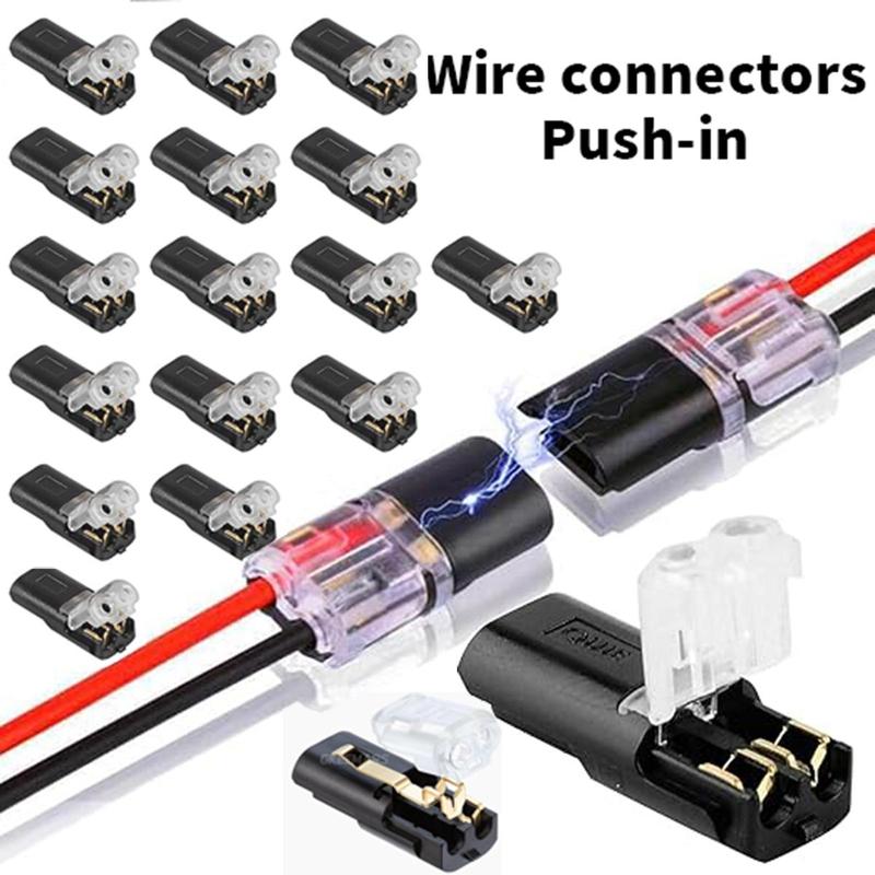 20/50pcs Double-Wire Plug-in Connectors, 2-Pin LED Light Strip ...
