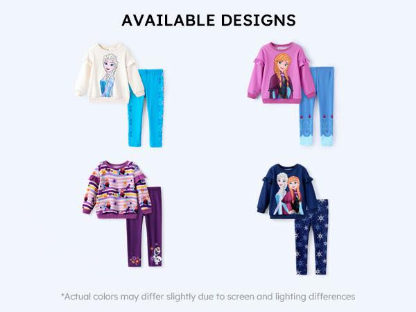 Disney Frozen Princess Girls 2-Piece Outfit Set Long Sleeve Sweatshirt & Leggings Fall Winter Kids Clothing Soft & Versatile