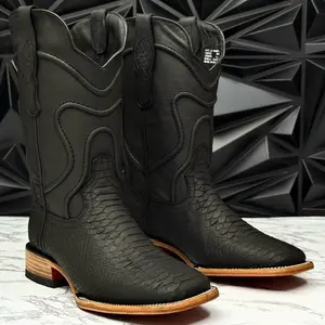 Men,s Black Matte Leather Boots