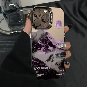 Trendy Creative Premium Mountain Peak Case Luxury High Grade Feel for iPhone 17 15ProMax 14 13Pro 16 Anti Fall Shockproof Anti Vibration Scratch Resistant Lightweight Slim Protective Phone Shell
