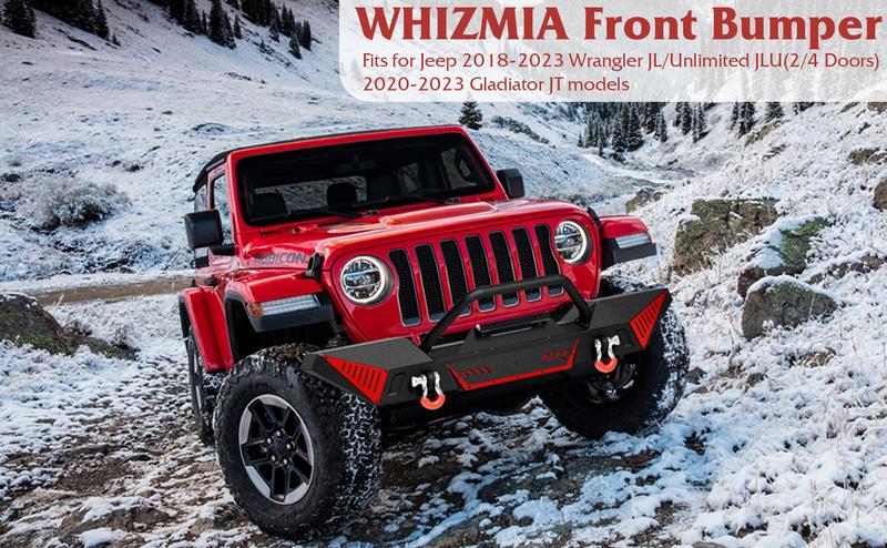 【GARVEE】Full Width Front Bumper, Compatible with Jeep 2018-2023 Wrangler JL & Unlimited JLU(2/4 Doors),2020-2023 Gladiator JT, Off-road DIY Paintable, Textured Black