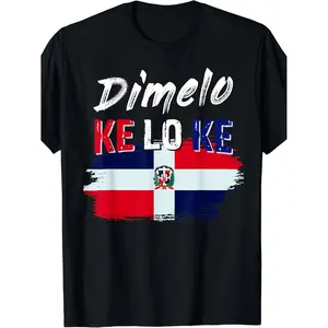 Soft &Comfortable 1pc Dominican Republic Flag Print T-Shirt, 100% Cotton Crew Neck  Menswear Top