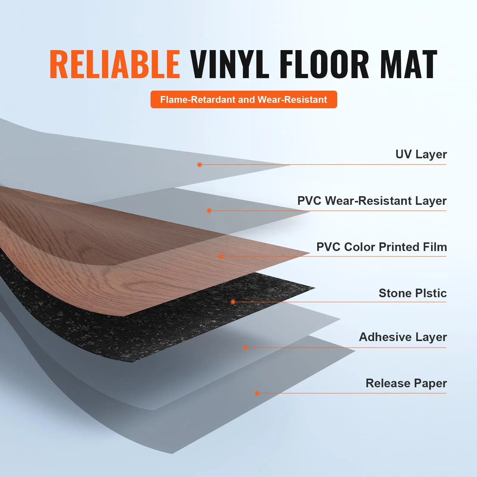 【SummerFinds】VEVOR Self Adhesive Vinyl Floor Tiles 36 x 6 inch,  , 36 Tiles 2.5mm Thick Peel & Stick, Deep Brown Wood Grain DIY Flooring for Kitchen, Dining Room, Bedrooms & Bathrooms, Easy for Home Decor