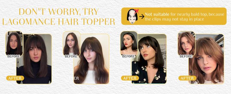 Hair Toppers for Women Real Human Hair Toppers for Women with Thinning Hairs Clip in Bangs 10 inch Swiss Base Hairpieces Loss Cover Hair Toppers for Women Real Human Hair Toppers for Women with Thinning Hairs Clip in Bangs 10 inch Swiss Base Hairpieces Loss Cover
