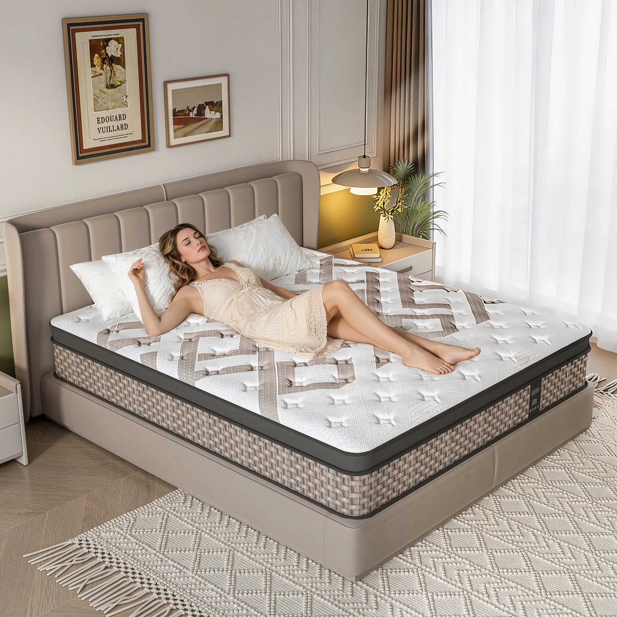 6-Layer Double Coil Spring Mattress (12/14 in Bed-in-a-Box) - Pressure Relief, Quiet Support - Twin, Full Size, Queen Size, King for Family Comfort Sleep, Queen Size Mattress, Full Size Mattress