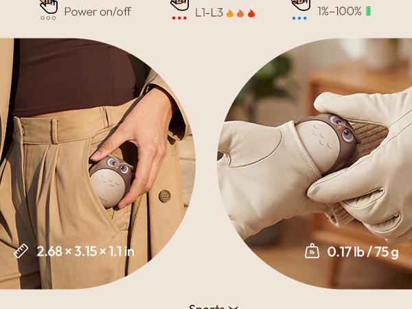 Gaiatop 2-in-1 Magnetic Owl Hand Warmer, 4000mAh Rechargeable Pocket Heater, 2s Rapid Heating, 3 Temp Levels, 2.5h Fast Charging, NTC Safety, 75g Mini Warmer, Ideal Valentine's Day Winter Gift for Him Her Family Valentine's Day gift Gaiatop 2-in-1 Magnetic Owl Hand Warmer, 4000mAh Rechargeable Pocket Heater, 2s Rapid Heating, 3 Temp Levels, 2.5h Fast Charging, NTC Safety, 75g Mini Warmer, Ideal Valentine's Day Winter Gift for Him Her Family Valentine's Day gift